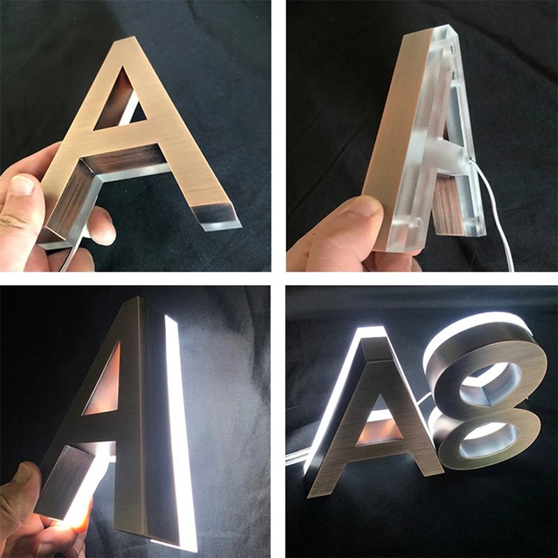 Custom 3D Alphabet Letter Backlit Sign Acrylic Signboard Board Business Signs Logo Outdoor Signage Led Illuminated Signs