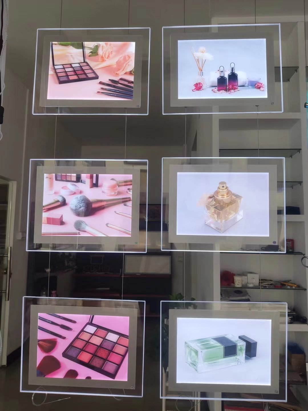Real estate agent shop single side advertising LED acrylic glass display hanging A4 display board