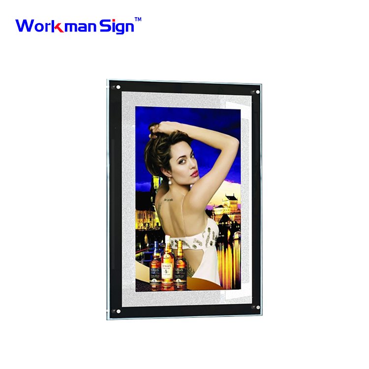 Custom Ultra-Thin Gem Aluminium Magnetic Crystal Cinematic Message Led Sign Board Acrylic Advertising Light Boxes