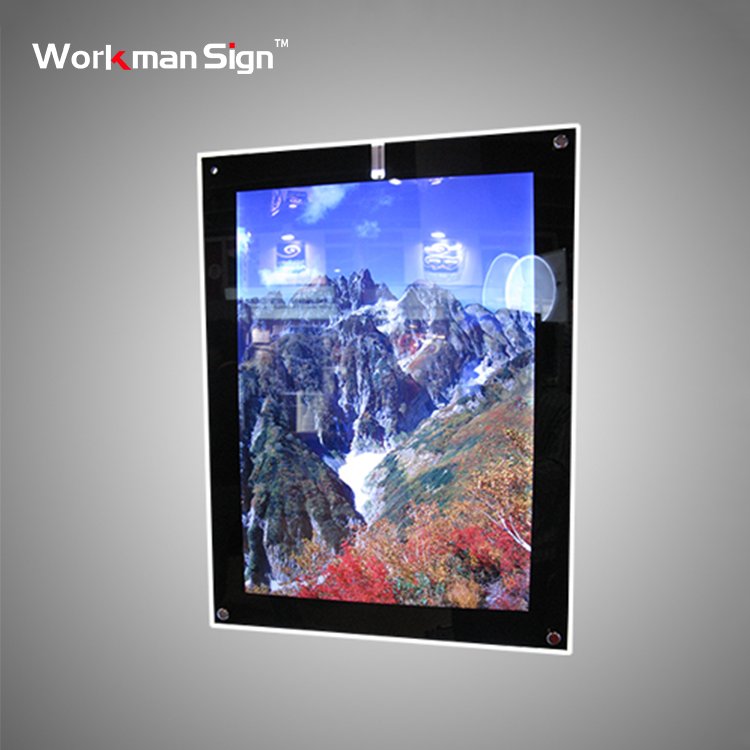 Custom Ultra-Thin Gem Aluminium Magnetic Crystal Cinematic Message Led Sign Board Acrylic Advertising Light Boxes