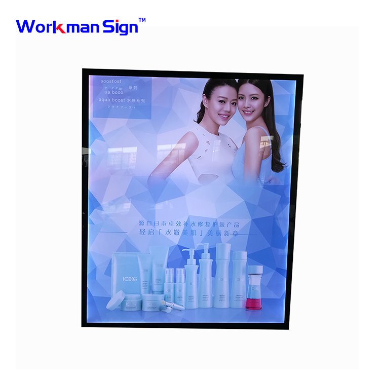 Custom Ultra-Thin Gem Aluminium Magnetic Crystal Cinematic Message Led Sign Board Acrylic Advertising Light Boxes