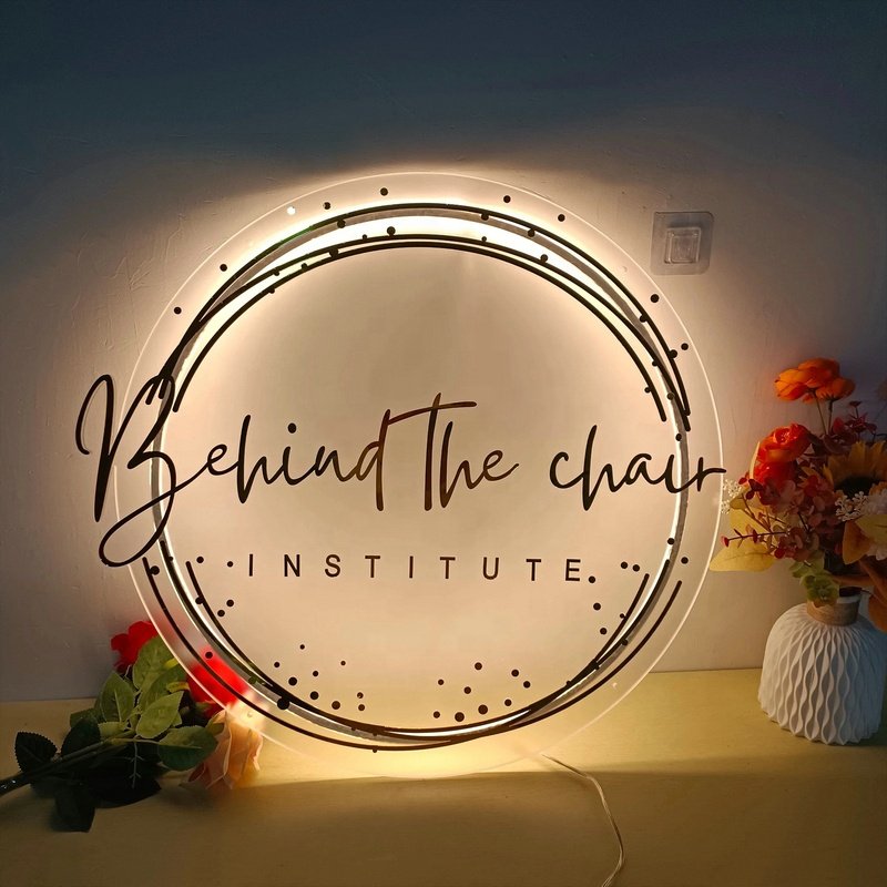 Led Sign Board Logo Signboard Wall Signs Custom 3D Light up Letters Signs Circle Name Plate Business High Quality Acrylic