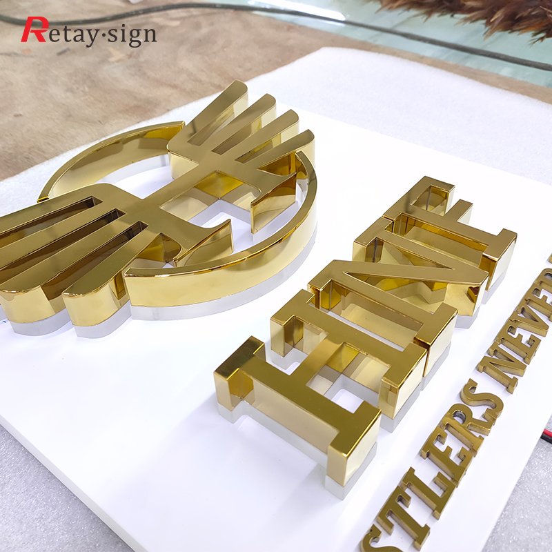 Premium Business Signs 3D Acrylic Logo Custom Metal Letters LED light up Barbershop Sign