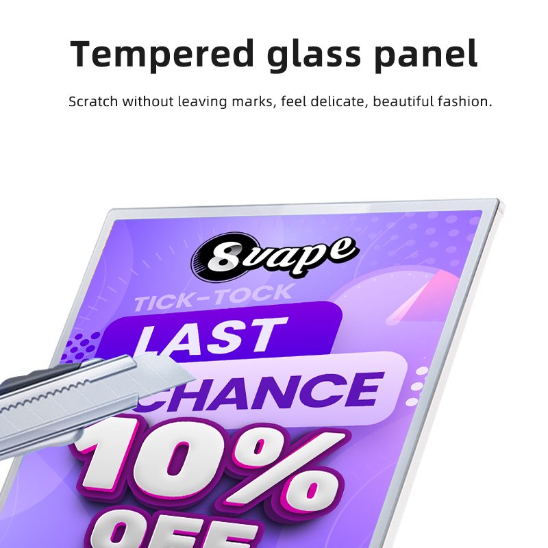 Super slim toughened glass panel advertising illuminated LED light box menu board poster frame signboard for restaurants