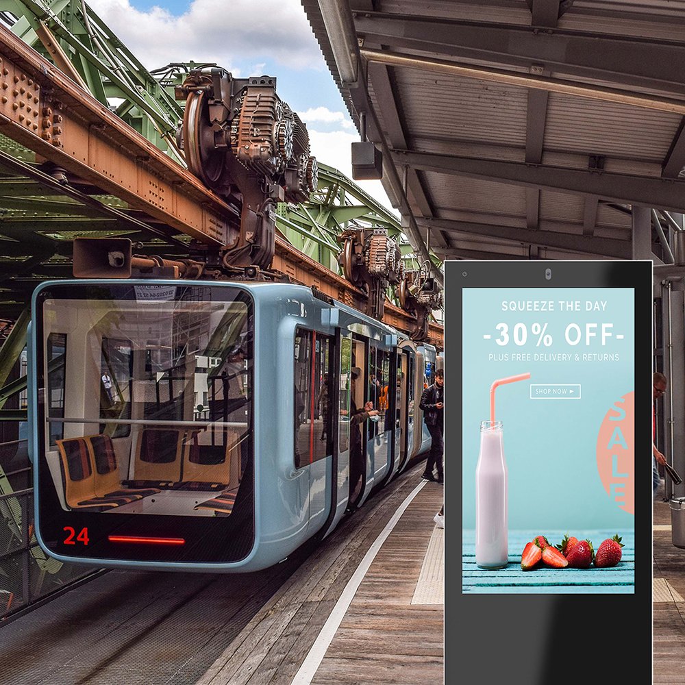 Zweis Tv Screen Digital Signage Kiosk Outdoor 75 Inch Waterproof Lcd Monitor Display Advertising Screen