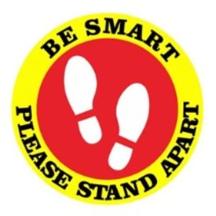 Customized 6-Foot Die-Cutting Vinyl Floor Sign Sticker Waterproof Advertising Board Distance Safety Sign Marker