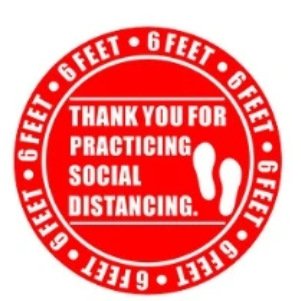 Customized 6-Foot Die-Cutting Vinyl Floor Sign Sticker Waterproof Advertising Board Distance Safety Sign Marker