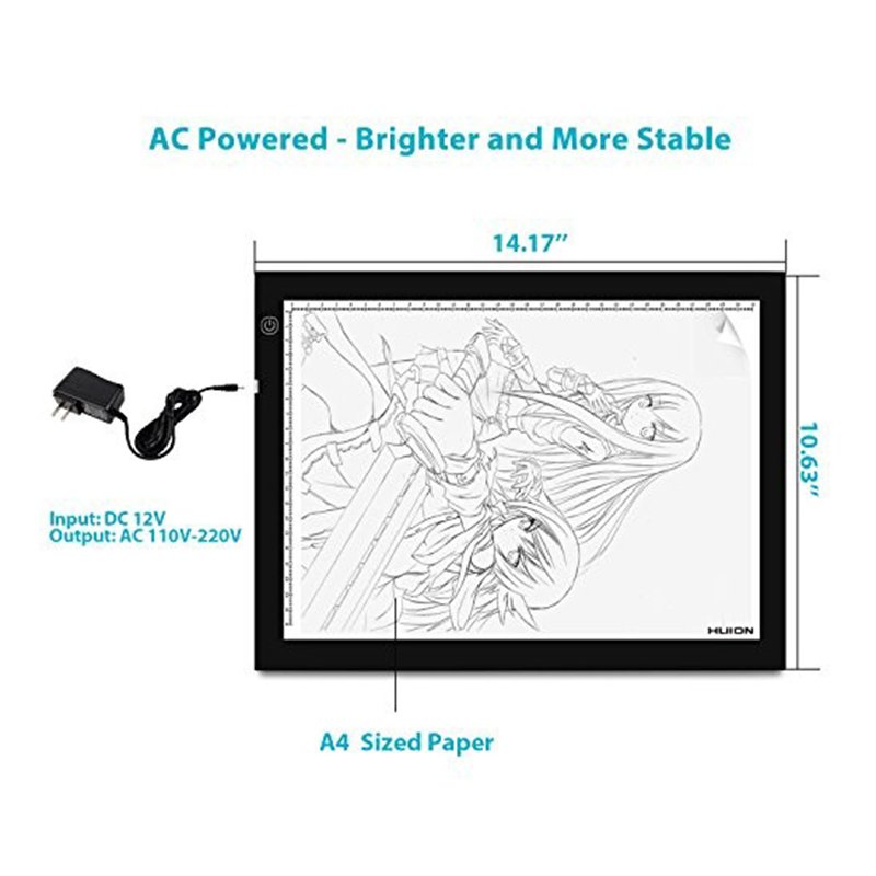 shenzhen Huion A4 Rectangle shape Acrylic panel Artist Stencil Board Tattoo advertising Table led drawing tracing board