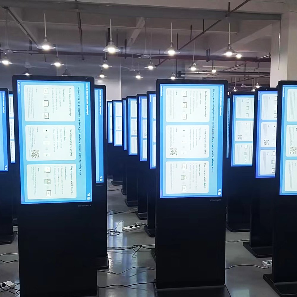Floor Standing 43 49 55 65 Inch Android Video LCD Advertising Display Touch Screen Kiosk Digital Signage