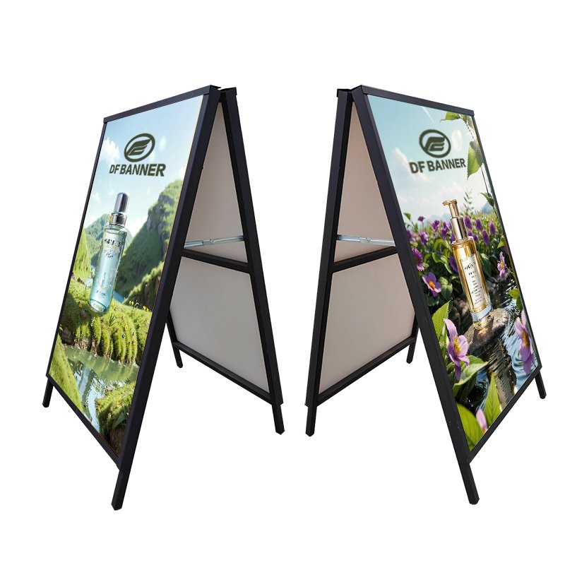 High Quality Portable A-Frame Metal Poster Stand Waterproof Indoor/Outdoor Advertising Sign for Sidewalk Exhibition Use