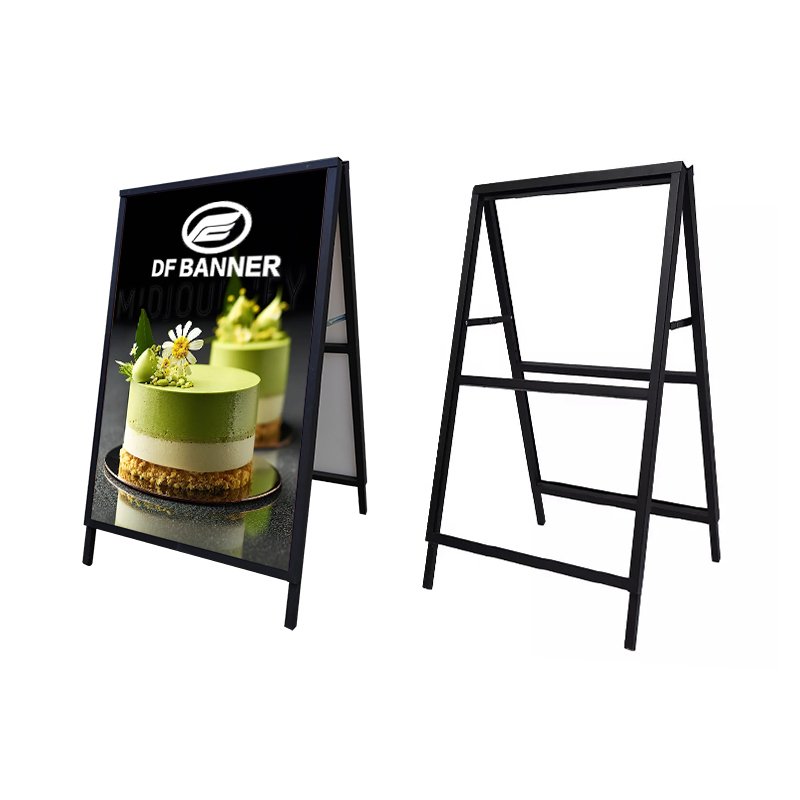 High Quality Portable A-Frame Metal Poster Stand Waterproof Indoor/Outdoor Advertising Sign for Sidewalk Exhibition Use
