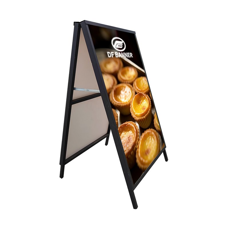 High Quality Portable A-Frame Metal Poster Stand Waterproof Indoor/Outdoor Advertising Sign for Sidewalk Exhibition Use