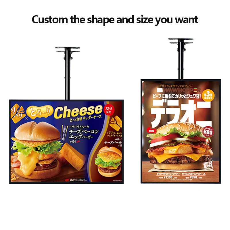 Custom Light Box Wall Mounted LED Light Box Restaurant Milk Tea Shop Hanging Led Menu Board