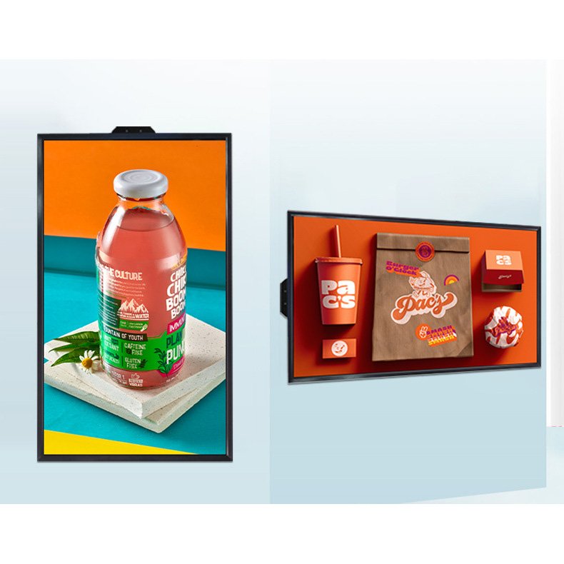 32" inch High brightness TFT LED monitor LCD screen for shop window display Slim Design digital menu board w/ landscape portrait