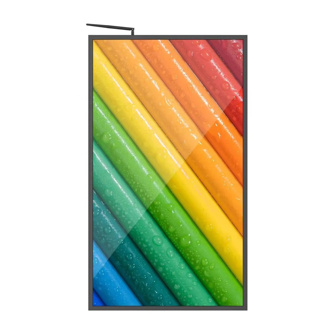 New utra thin 2000 nits semi outdoor digital window hanging display board for advertising