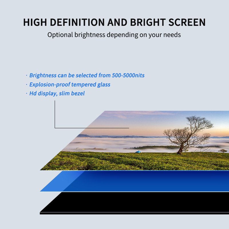 New utra thin 2000 nits semi outdoor digital window hanging display board for advertising