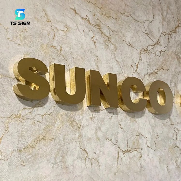 Customized Laser Cut Wall Logo Business Sign With Raised Design 3D Letter Shiny Sign