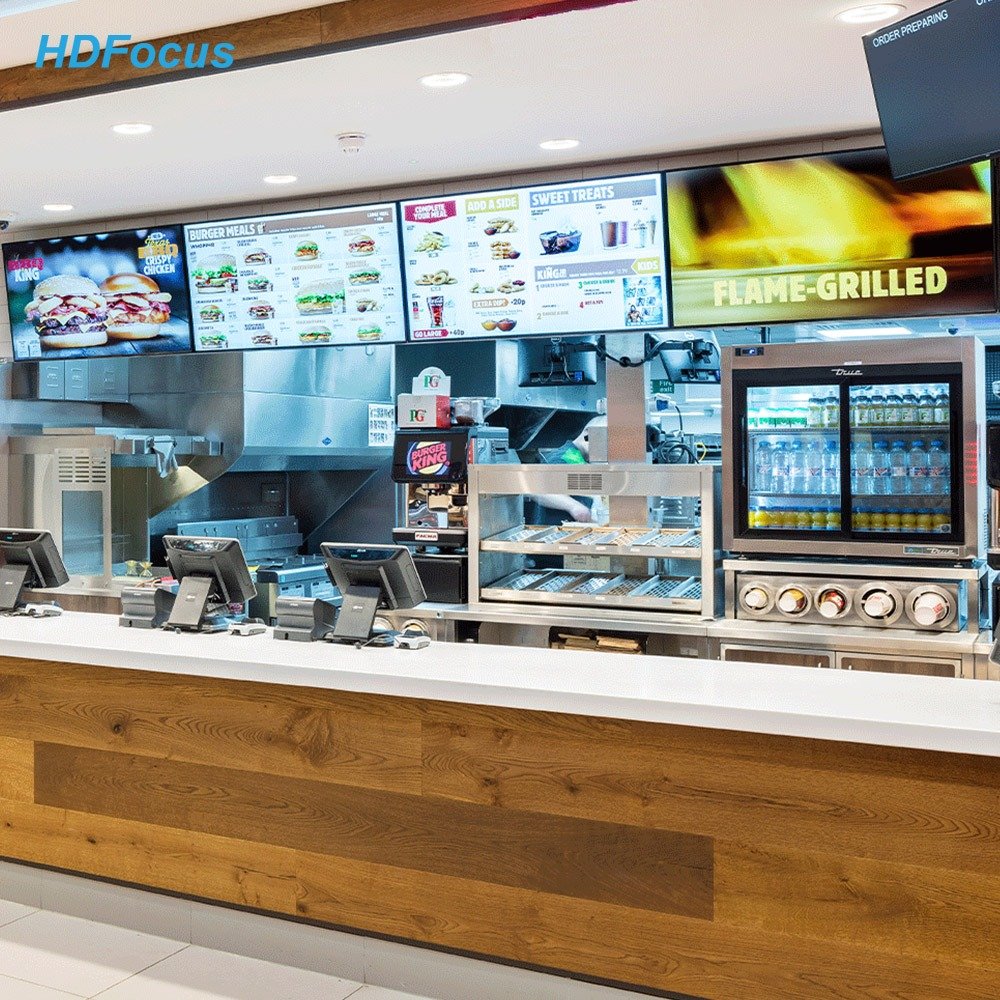 43-Inch 4K Digital Menu Board for Coffee & Fast Food Shops HD LCD Screen Indoor Signage for Media Display