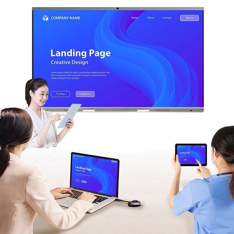 Smart 98inch Digital Advertising Board High-Precision Wireless Projection High-Tech Whiteboard Video Media Touch Operation LCD