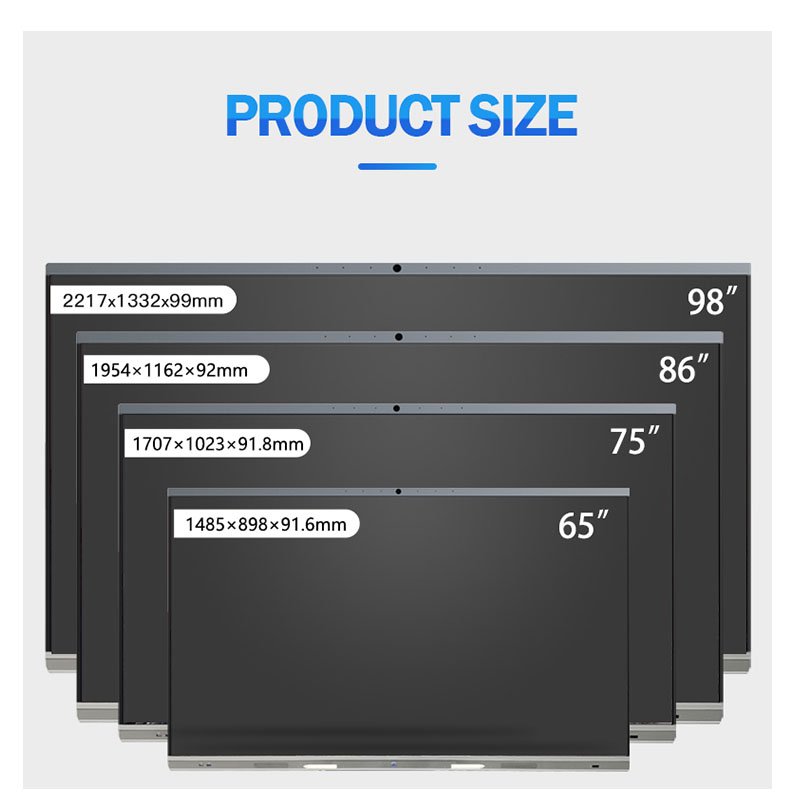 Smart 98inch Digital Advertising Board High-Precision Wireless Projection High-Tech Whiteboard Video Media Touch Operation LCD