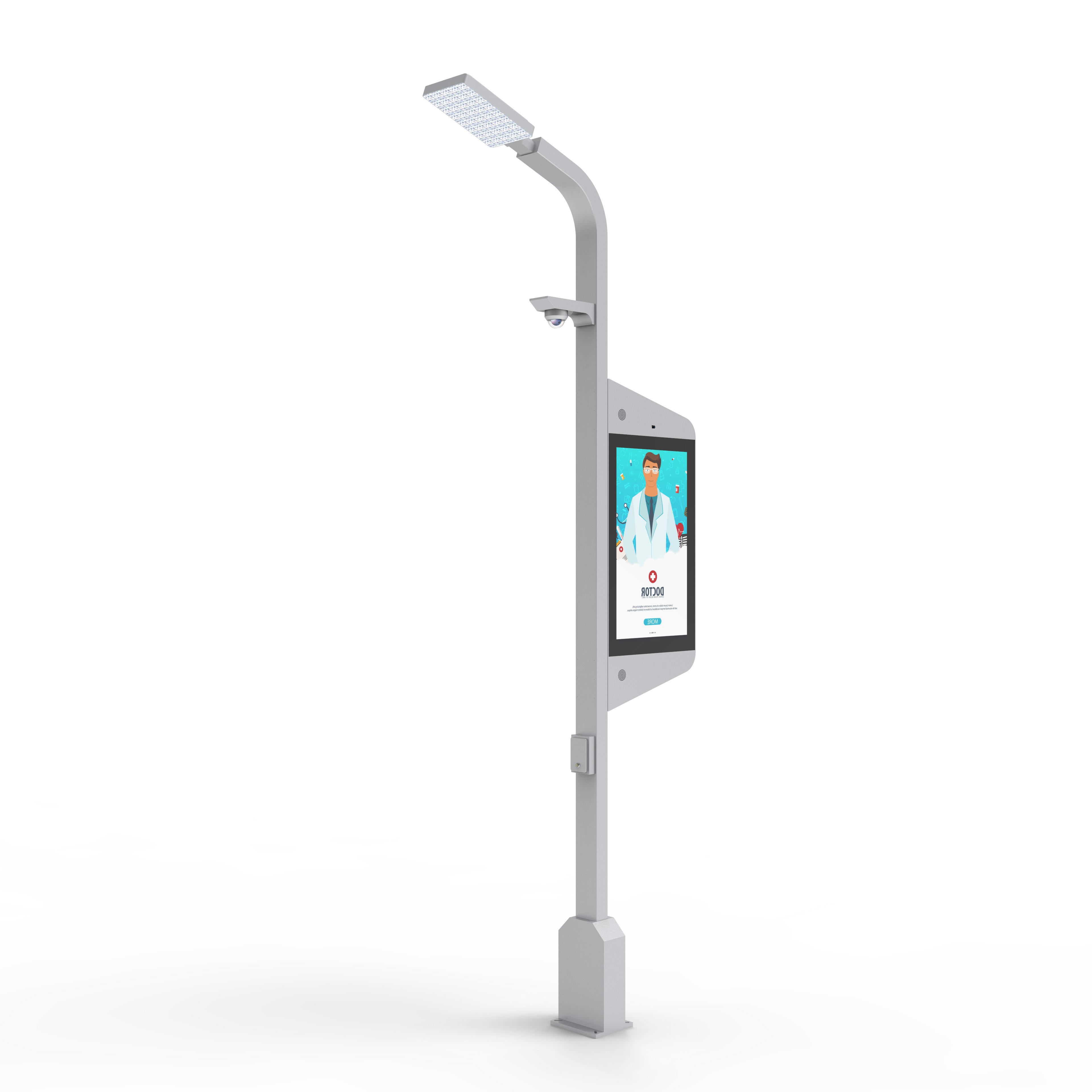 Outdoor Smart LCD Advertising Display Screen Equipment Machine Kiosk For Road Street Lamp