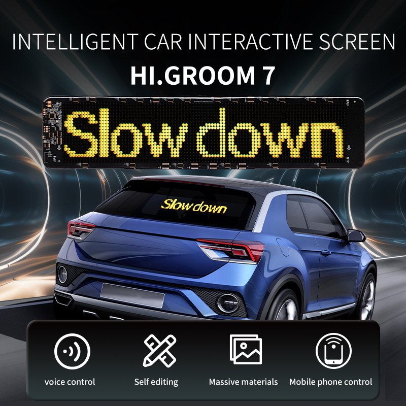 2024 Custom Full Color Rgb Smart Digital Light Emotion Screen Led Interactive Car Display Car Advertising Screen Led Car Display