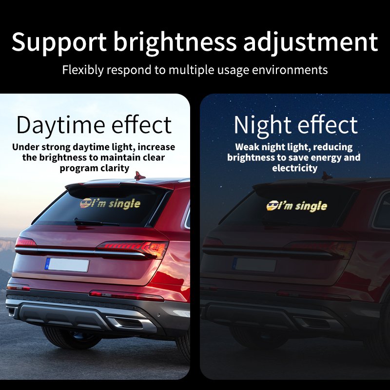 2024 Custom Full Color Rgb Smart Digital Light Emotion Screen Led Interactive Car Display Car Advertising Screen Led Car Display