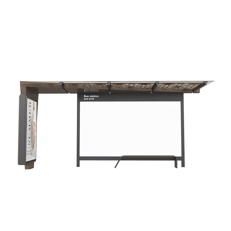 Modern Advertising Bus Shelter Metal Bus Stop Station Design