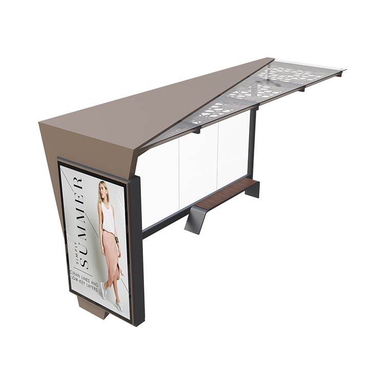Modern Advertising Bus Shelter Metal Bus Stop Station Design