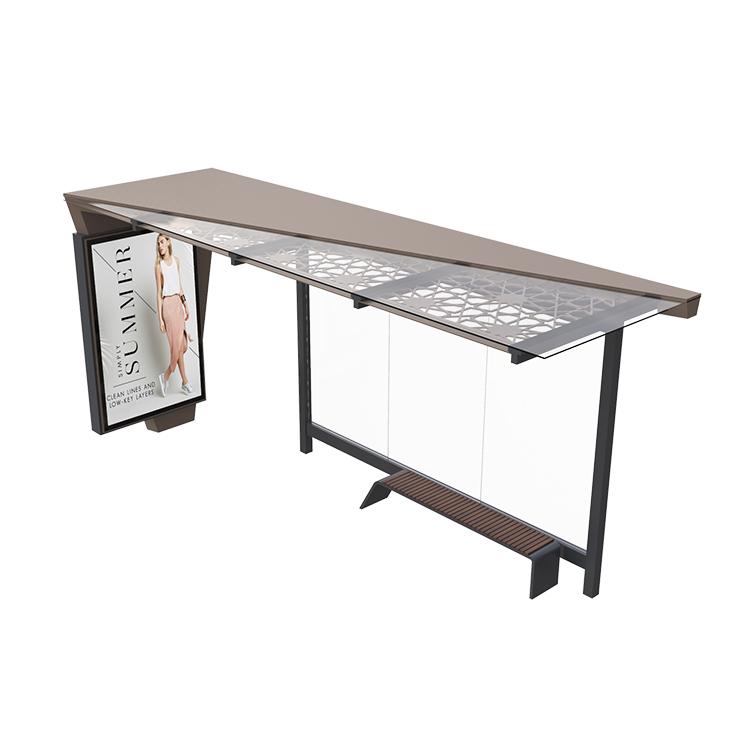 Modern Advertising Bus Shelter Metal Bus Stop Station Design