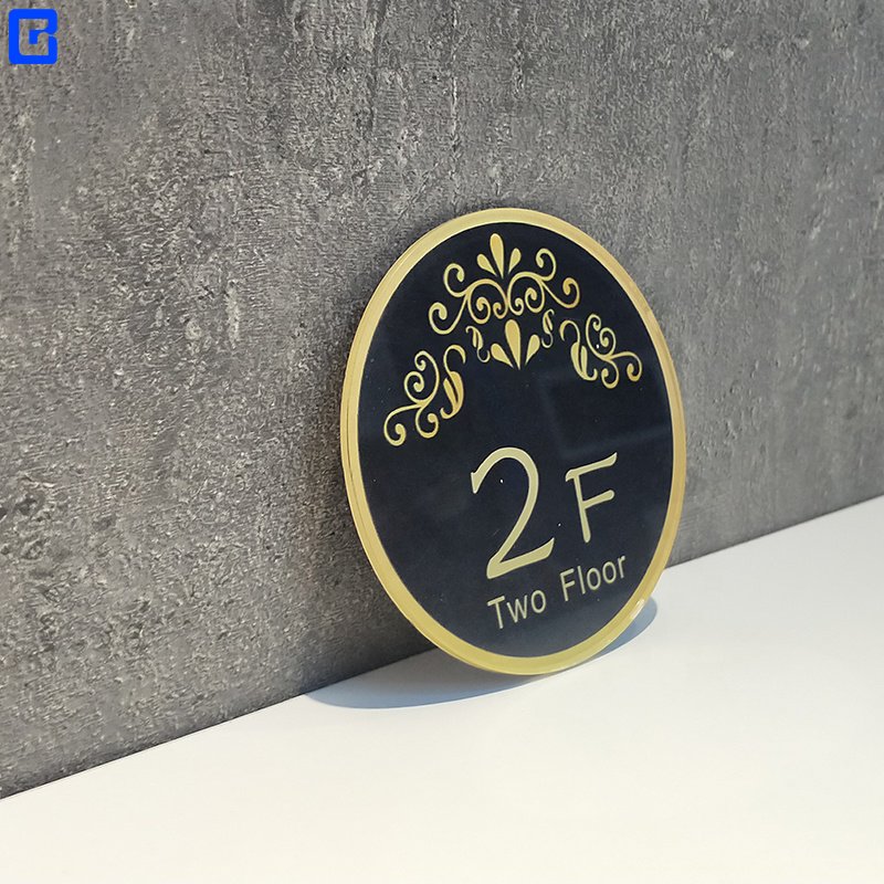 Wholesalers Acrylic Room Number Sign Customized Solid Acrylic Plaque Indicating Signage Direction Sign