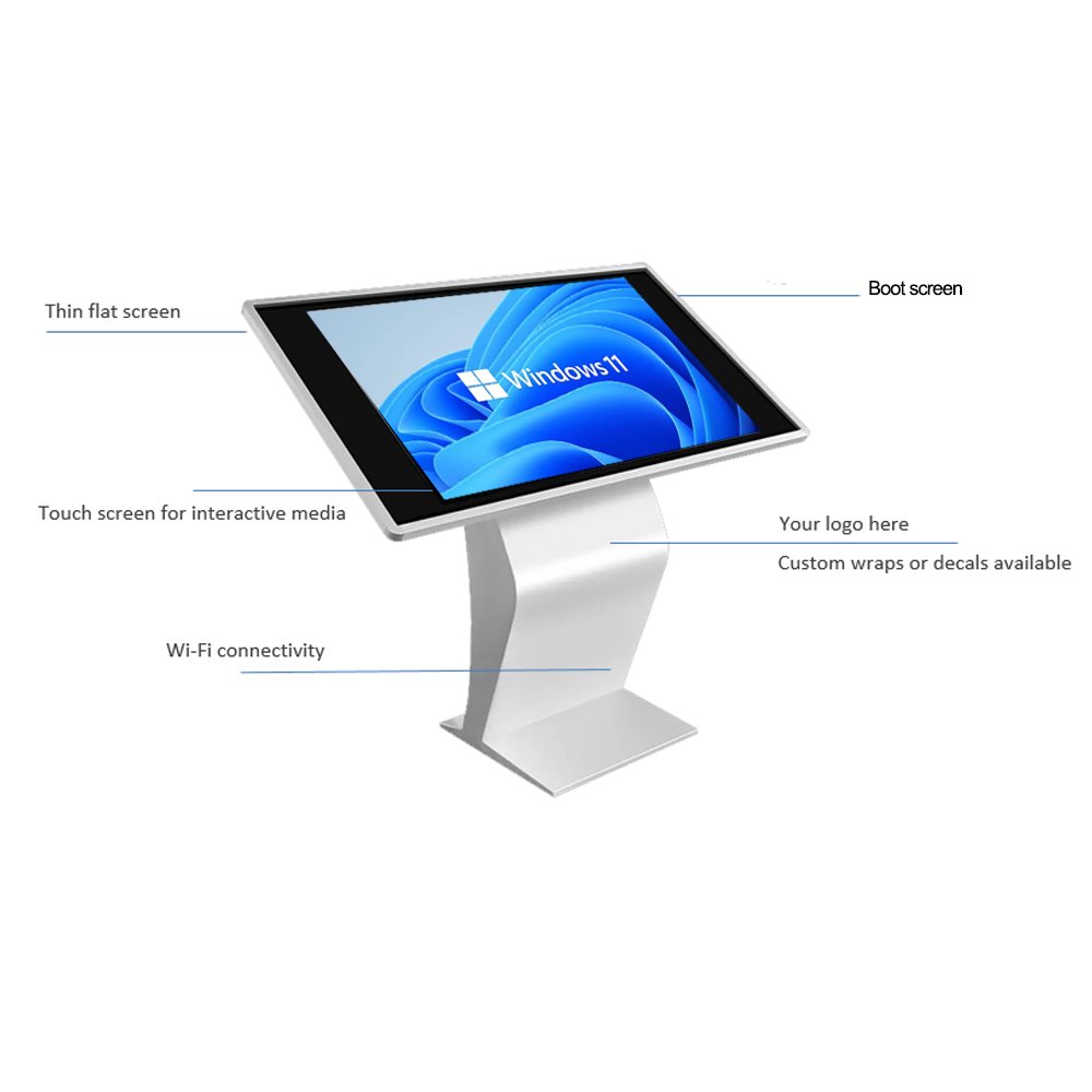 Horizontal 32 inch Indoor Self Services Smart touch board screen signage kiosk all in one lcd digital display advertising