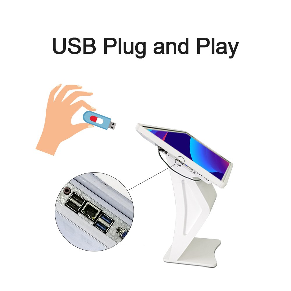 Horizontal 32 inch Indoor Self Services Smart touch board screen signage kiosk all in one lcd digital display advertising