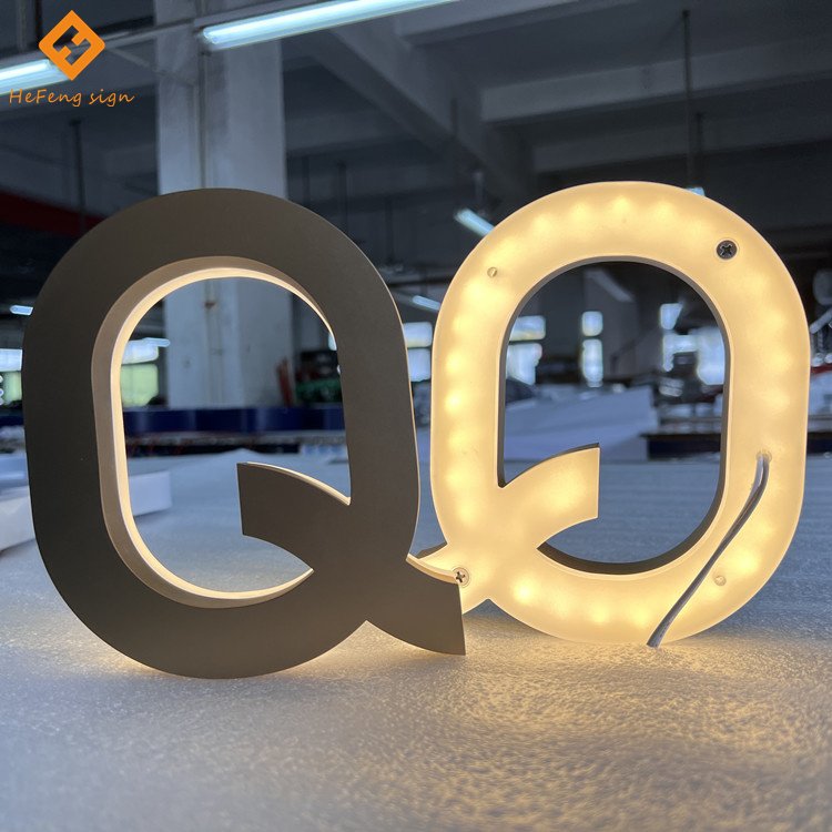 Outdoor Stainless Steel Store Name Sign Board 3d Lighted Matt Gold Led Backlit Letter