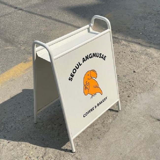Outdoor floor folding billboard vertical mirror stainless steel display stand sign shop door standing plate custom Sign Board