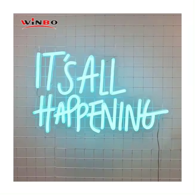 Winbo Wholesale Custom neon business logo sign for shops Free Design blinking neon sign