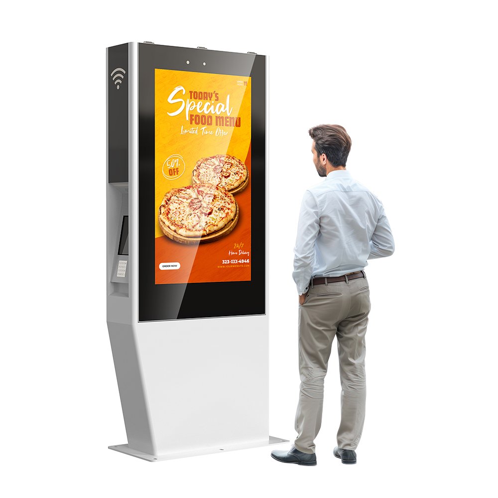 MWE Customized 3500Nits High Brightness Sunlight Readable Outdoor Digital Signage Advertising Totem Display Touch Screen