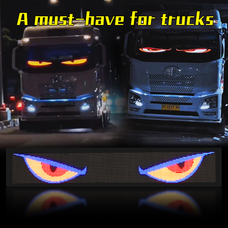 Programmable LED Panel for Truck Windshield Message Board Glow Scrolling Devil's Eye LED Panel Flexible Advertising Screen 24V