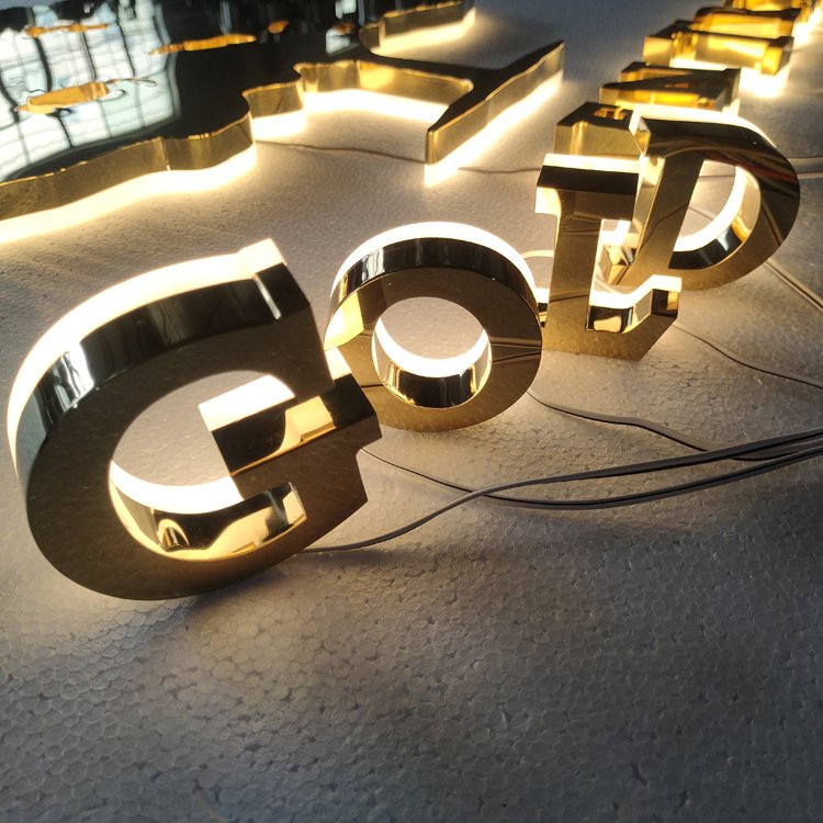 Custom 3d backlit light up led letter sign metal logo custom sign letter outdoor 3d signage backlit letter LED sign for business