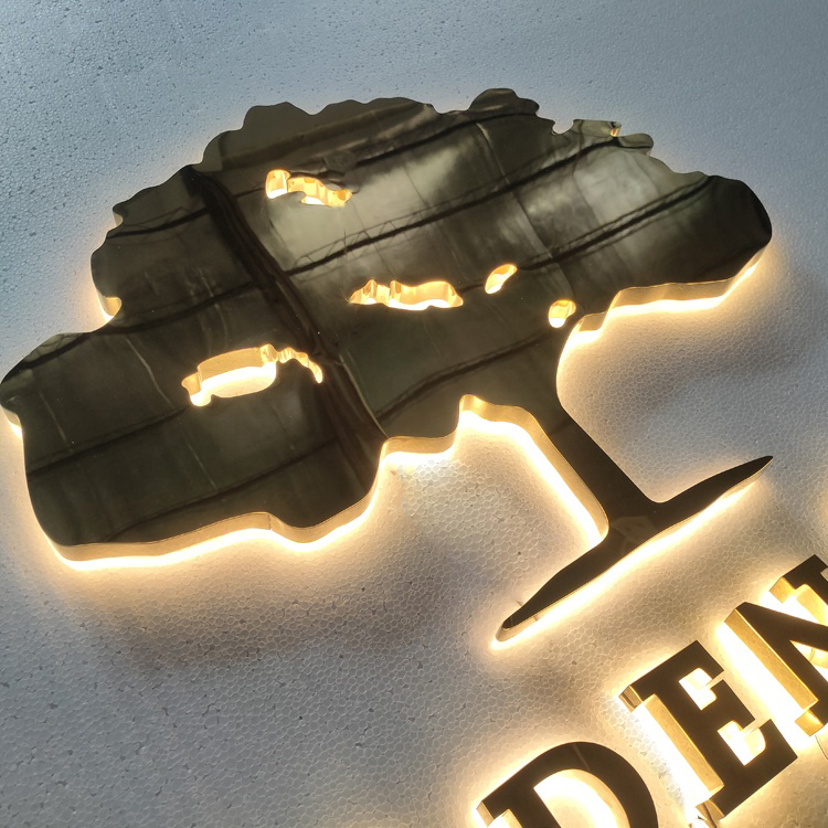 Custom 3d backlit light up led letter sign metal logo custom sign letter outdoor 3d signage backlit letter LED sign for business