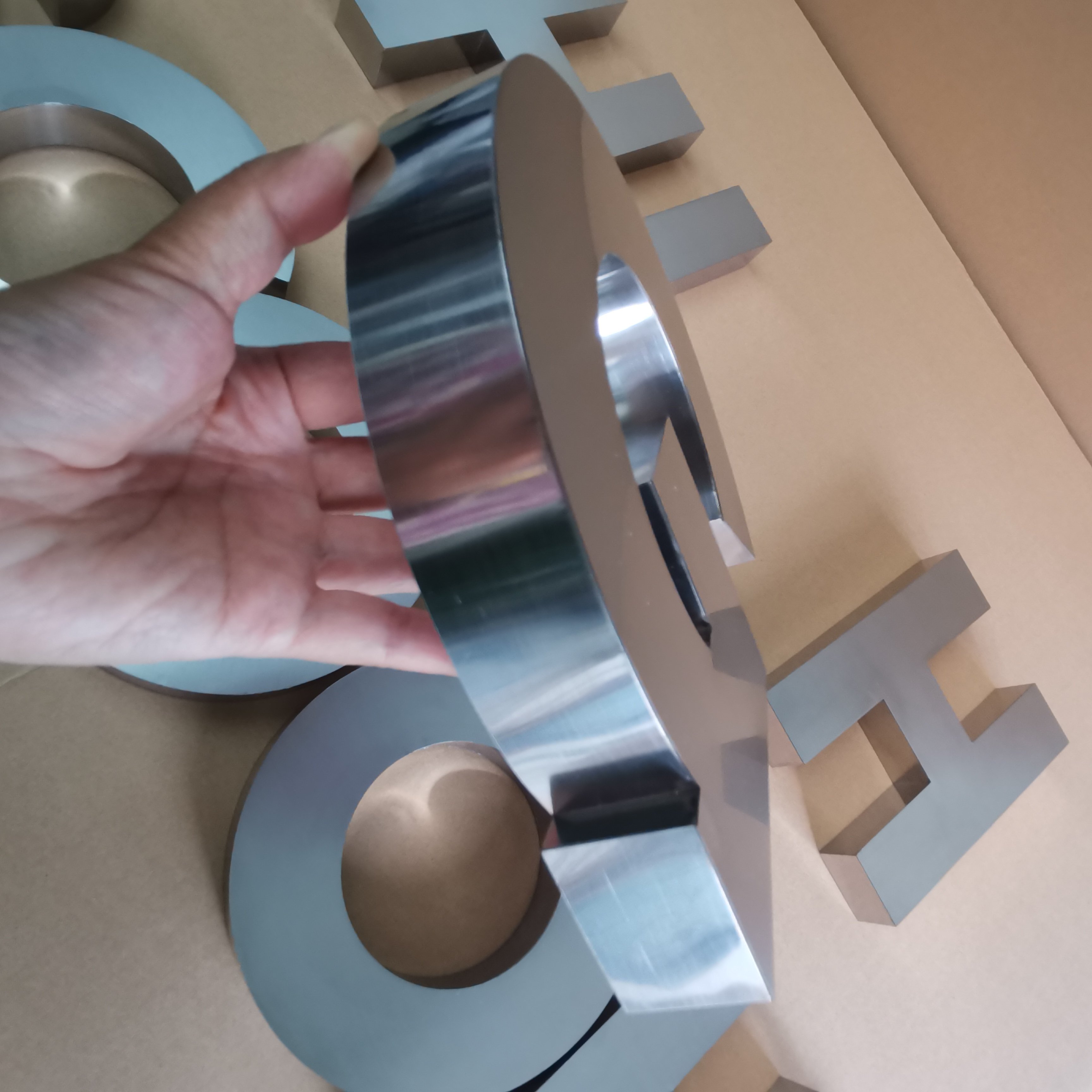 Custom Brushed Stainless Steel Alphabet Letters Silver Metal Sign Board Advertising Wall Metal 3D Signage For School