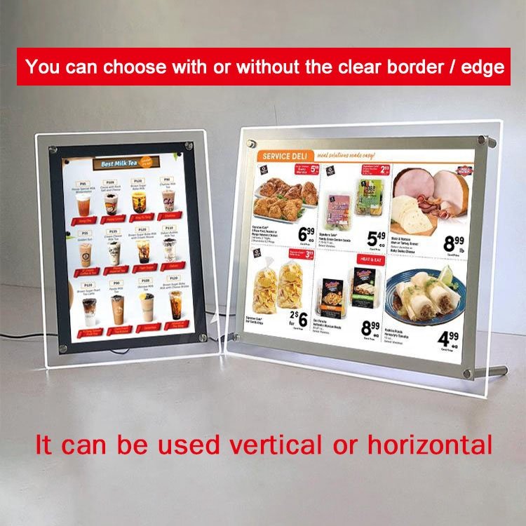 New design table stand LED acrylic light box menu board food display sign