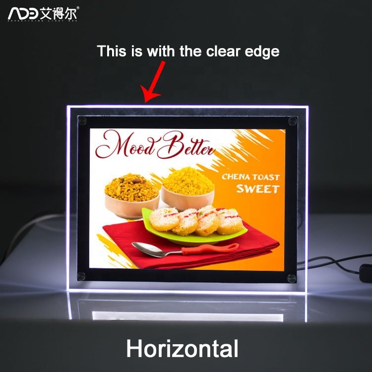 New design table stand LED acrylic light box menu board food display sign