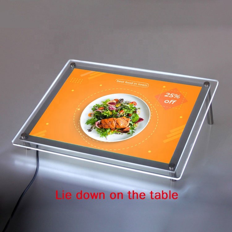 New design table stand LED acrylic light box menu board food display sign