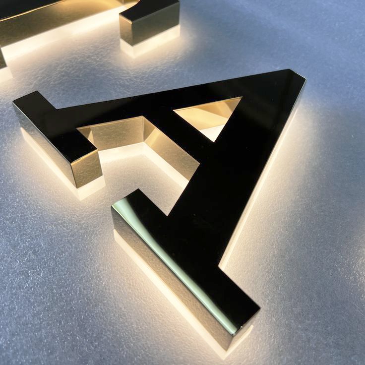 Custom Backlit Channel Letter Stainless Steel Acrylic Led Sign Board For Shop Logo Name