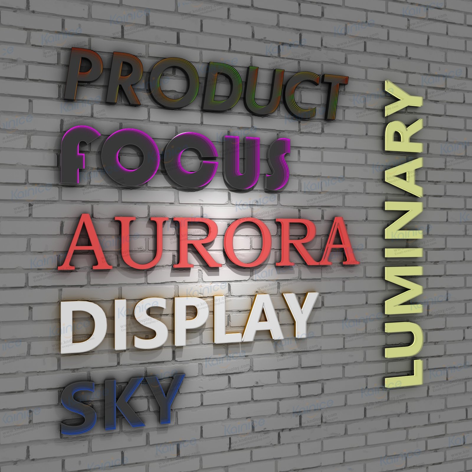 Kainan business company 3D logo custom led sign board Logo light sign led backlit gold metal acrylic led illuminated sign
