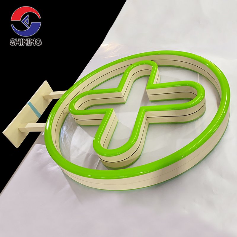 Shining Sign Custom Neon Logo 180' Multi-Layer Acrylic Neon Signs Pharmacy Advertising Led illuminated Signage