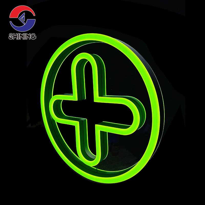Shining Sign Custom Neon Logo 180' Multi-Layer Acrylic Neon Signs Pharmacy Advertising Led illuminated Signage