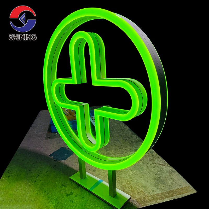 Shining Sign Custom Neon Logo 180' Multi-Layer Acrylic Neon Signs Pharmacy Advertising Led illuminated Signage