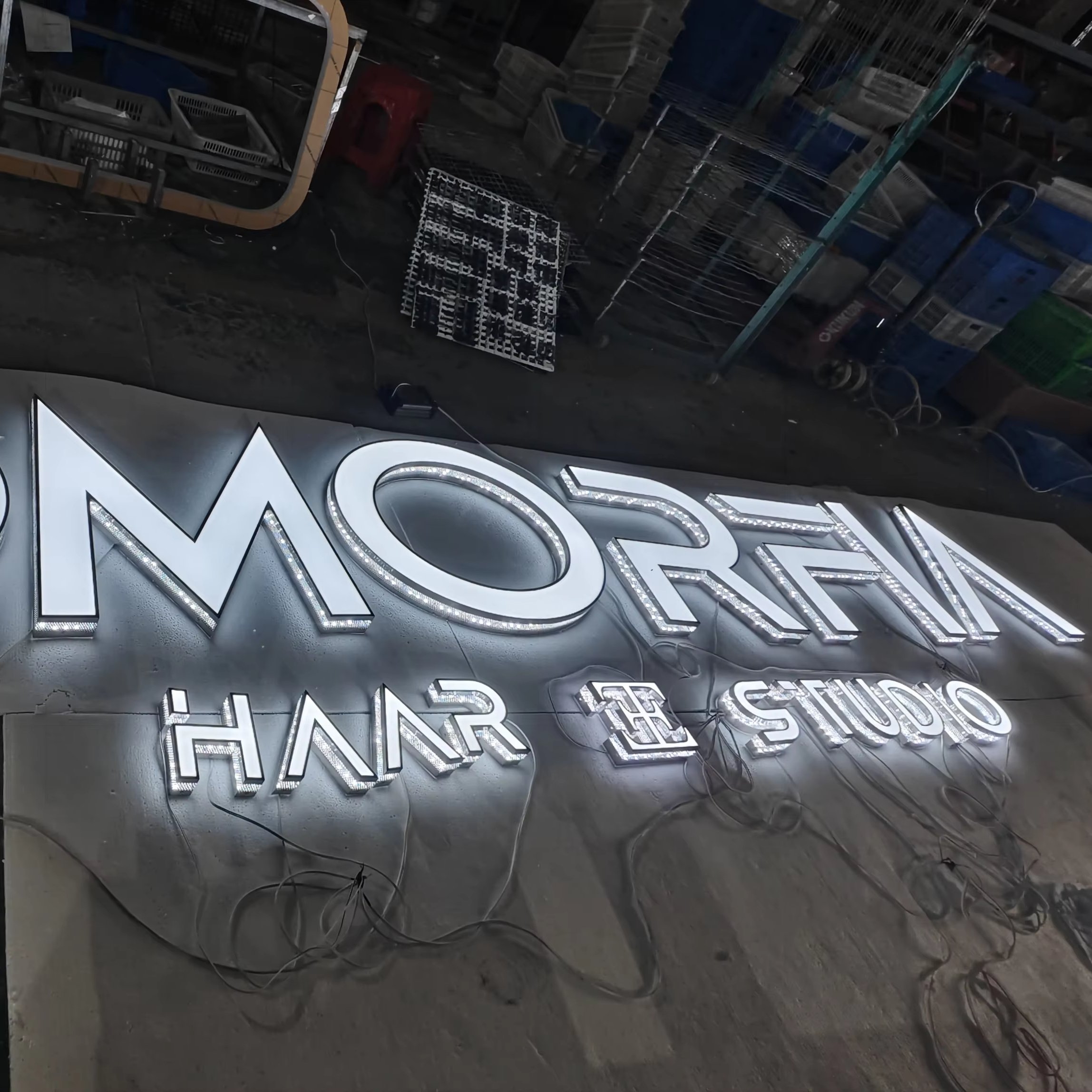 Custom Business Logo Outdoor led light letter sign led stainless Steel Channel Letter 3d logo Led Sign for business brand